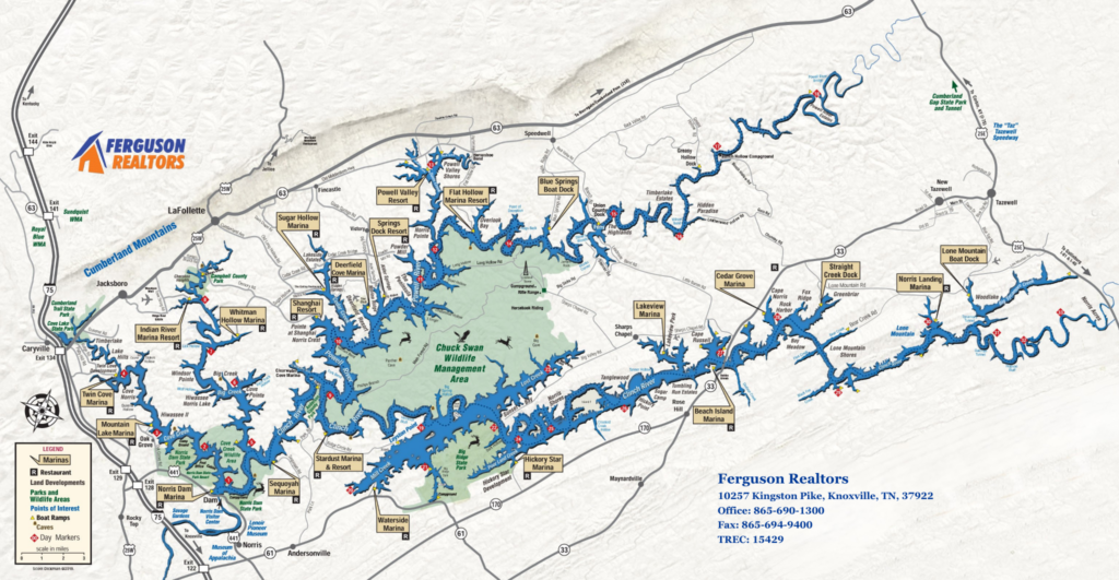 Norris Lake Map | Norris Lake Homes Norris Lake Map